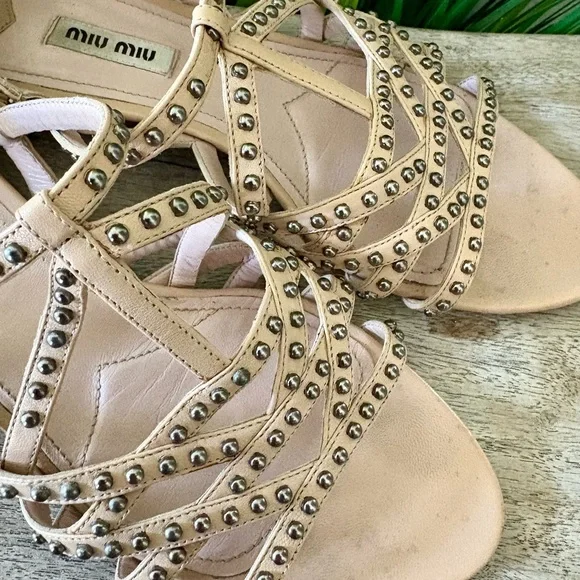 Miu Miu Studded Sandals - Picture 8 of 10